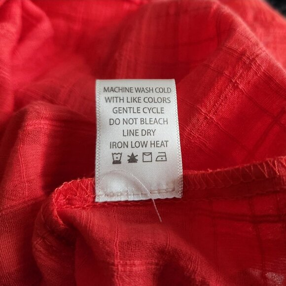 Max Studio London Crochet Tunic Ballon Sleeve Blouse Women's Size 2X Orange - Picture 9 of 9